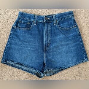 Levi's High Waist Denim Shorts - Blue